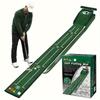Indoor Golf Putting Mat with Auto-Ball Return & Behind-the-Hole Ball Collector - Putter Alignment Guides At 3, 5 & 7 Feet