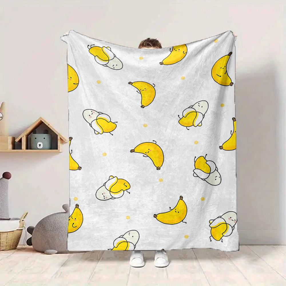 1pc Cute Banana Design Blanket Warm, Cozy, And Soft, Suitable for Sofas, Beds, Cars, And Office Use.Perfect for Camping And Travel, Making It a Great