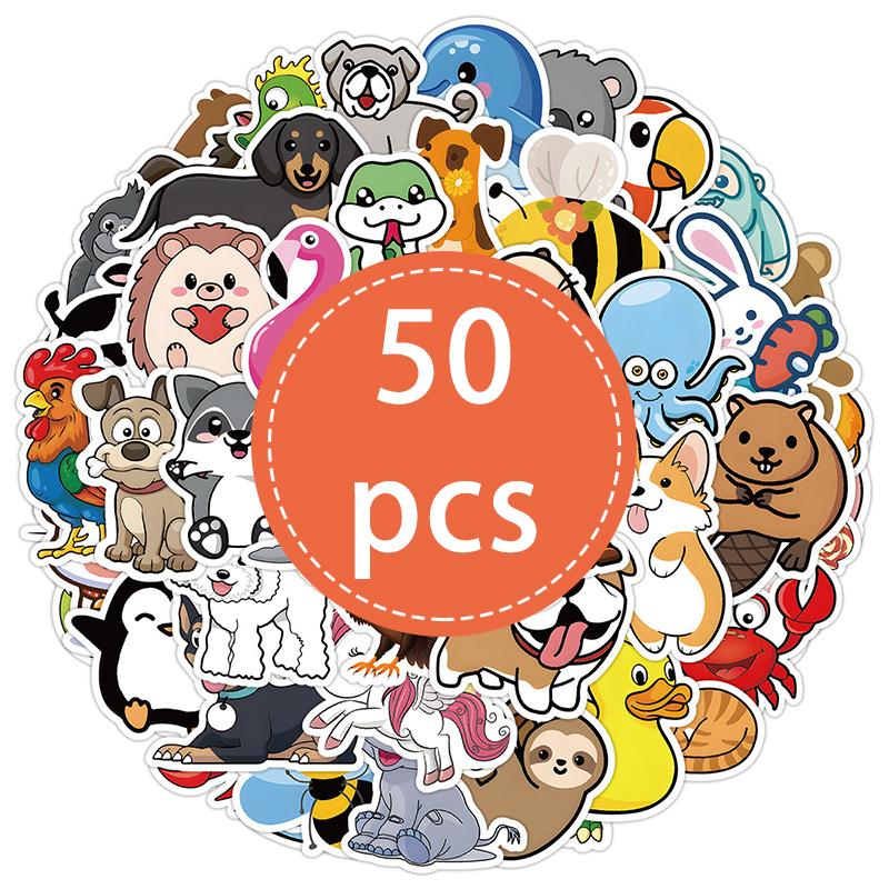 Первоклассные 50 шт. Премиальное качество Милые Высококачественные Животные Премиальное качество Наклейки Высший сорт Цветные Превосходное качество Мультяшные Высококачественные Животные
