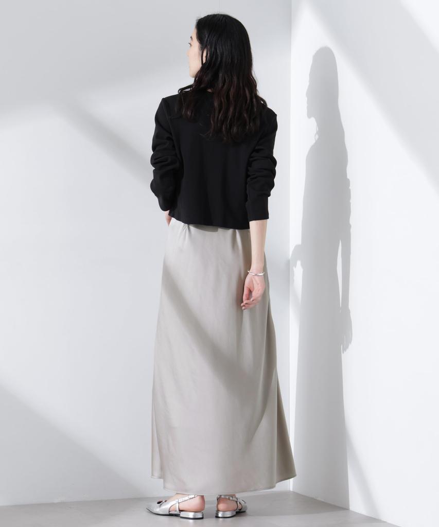 Nano Universe Satin Bias Long Narrow Size S Gray Skirt, Women's, (021), (669-5130312)