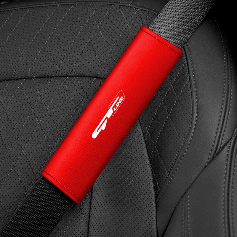 AANL1 Car Styling Seat Belt Cover Leather Seatbelt Shoulder Strap Protector Pads For KIA GT GTLINE car Accessories