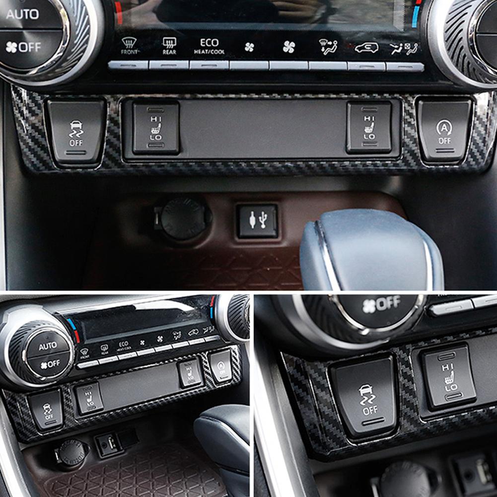 Для Toyota RAV4 XA50 2019 2020 2024 2024 RAV 4 XA 50 Автомобильный центральный пульт управления Отделка панели Крышка сиденья Кнопка обогрева Рамка Аксессуары