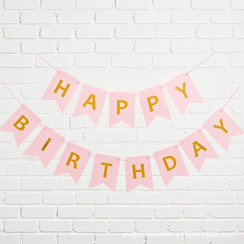 New Hot Goldfish Tail Hot Stamping Happy Birthday Banner Party Decoration Happy Birthday Banner Gifts