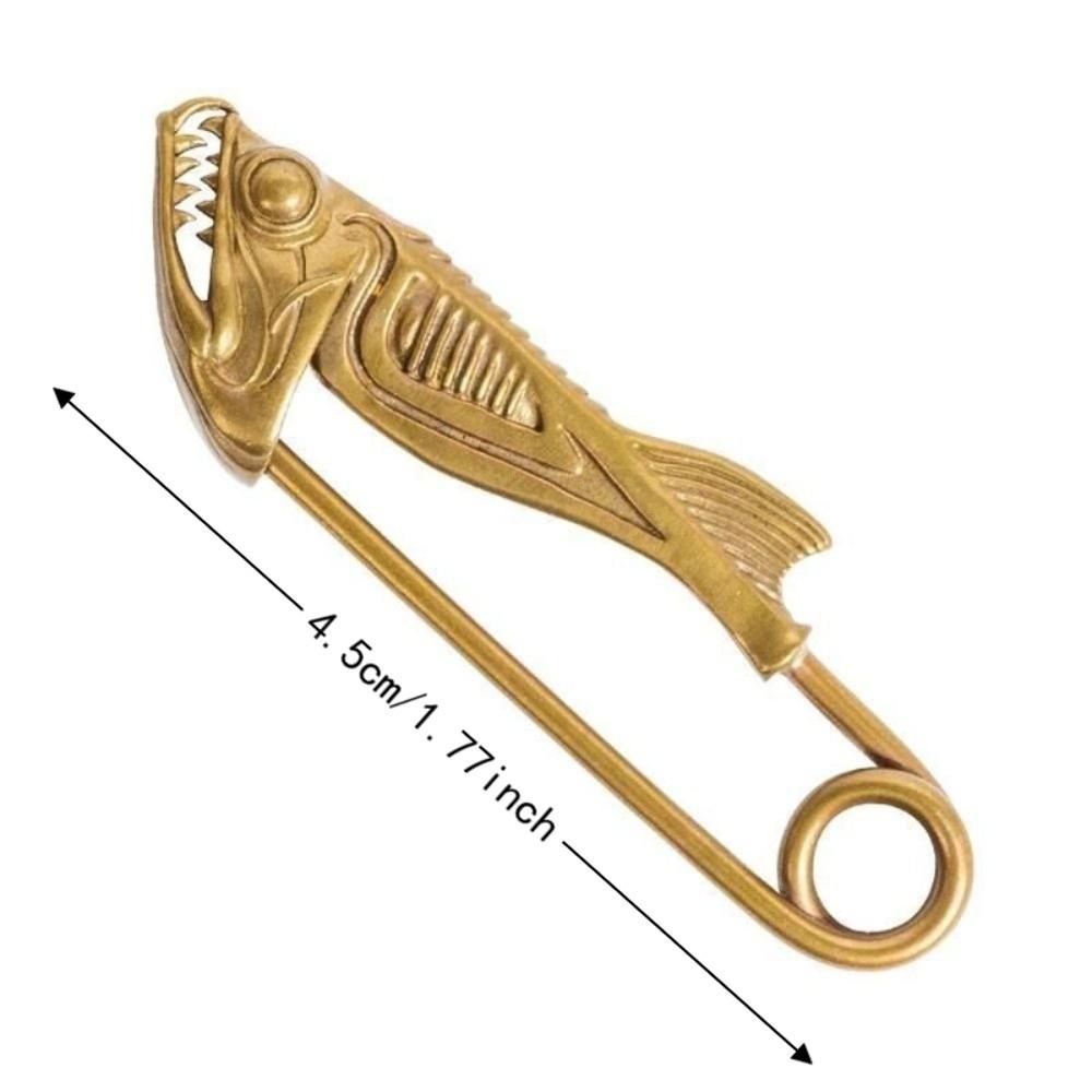 Exquisite Piranha Shape Brooch Jewelry Fish Bone Pin Vintage Fish Head Pin Daily Wear