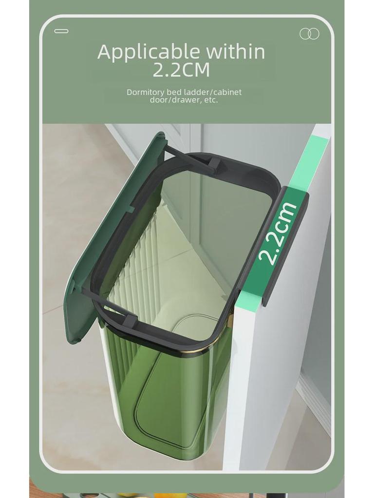 Wall-Mounted Kitchen Waste Bin with Lid - Versatile Trash Basket for Kitchen or Bathroom.