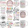 12 PCS UV DTF Stickers Christian Quotes UV DTF Cup Wrap for Mugs | Cold Transfer Decals, HD Printing, Crystal Clear UV Protective Layer, Transparent B
