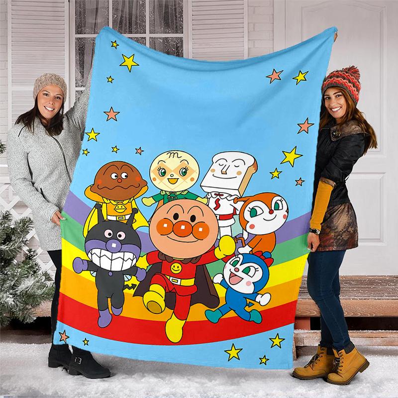 Anpanman Theme Printed Blanket - Perfect for Couch, Bed, Travel & Outdoor Use | Machine Washable, Cozy & Durable.