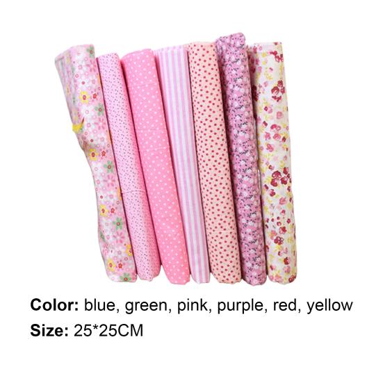 7 шт. 25x25 см хлопковая ткань цветок в горошек комплект DIY лоскутное одеяло ткань