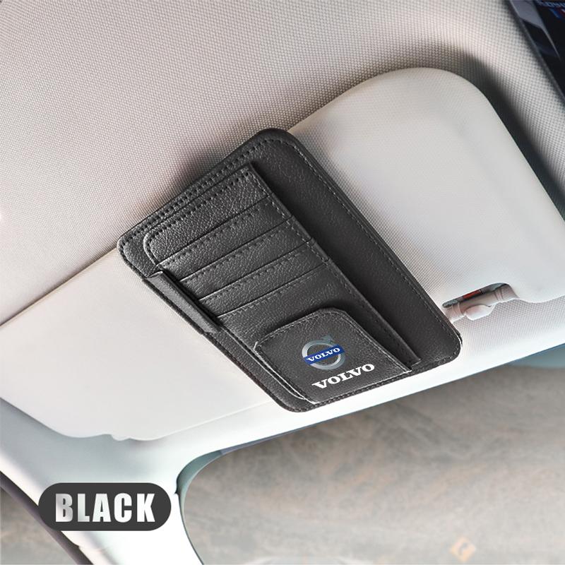 For Volvo XC90 XC60 V50 S60 V70 V60 V40 S90 olestar AWD XC40 S80 T6 Car Sun Visor Ticket Storage Bag Card Bag Sunglasses Holder