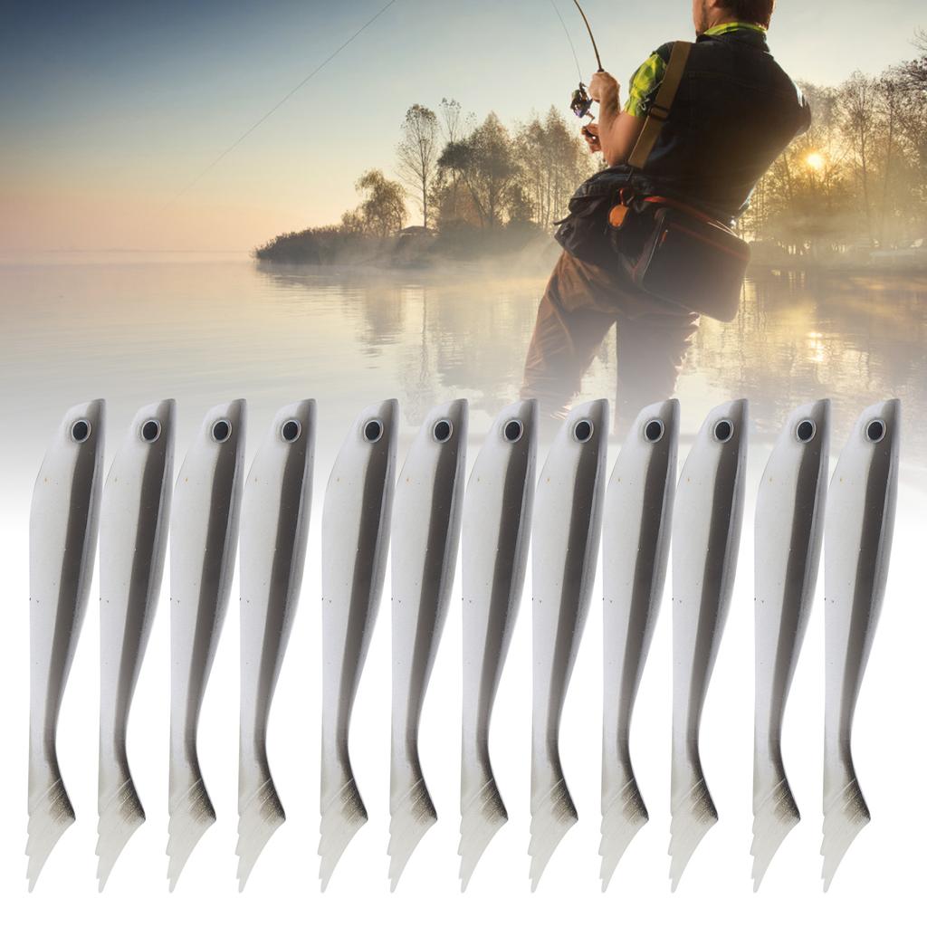 2 комплекта Искусственная имитация Черная спинка Двухцветная Мягкая силиконовая приманка Рыболовные снасти