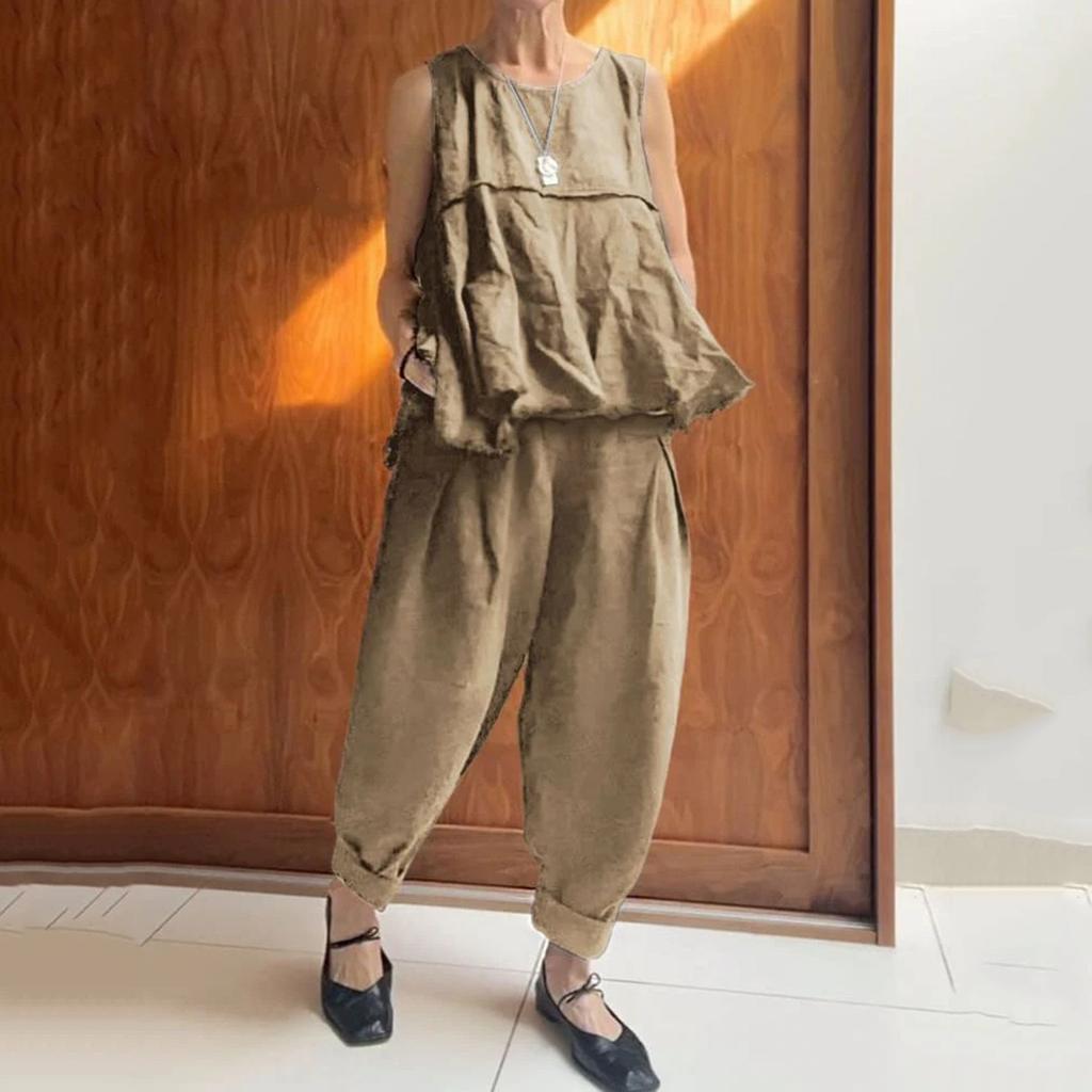 Women Casual Fit Wide Outfits 2 Piece Set