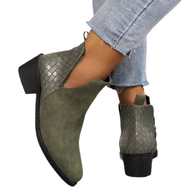 Модная осенняя женская обувь, ботильоны на низком каблуке в стиле ретро, женские с круглым носком, короткие, повседневные, с боковой молнией, женские ботильоны, размер 43