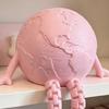 3D Printed Articulated Earth Figurine, Flexible Poseable Earth Buddy Statue, Cute Fidget Ornament, Matte Smooth Decor for Home Office Desk Car,