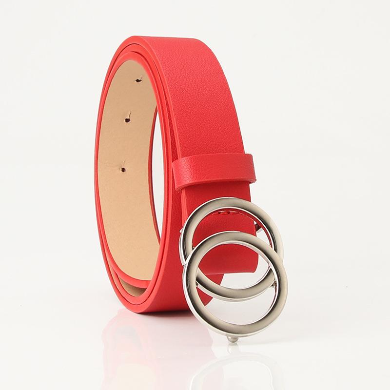 Модный декоративный женский ремень в корейском стиле, простой студенческий джинсовый ремень, ремень для костюма для работы с пряжкой с двойной петлей
