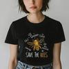Футболка Save The Bees Унисекс Мягкий стиль Одежда для любителей пчел Пара Буквы Графические футболки Унисекс Обычный Короткий рукав Повседневный стиль