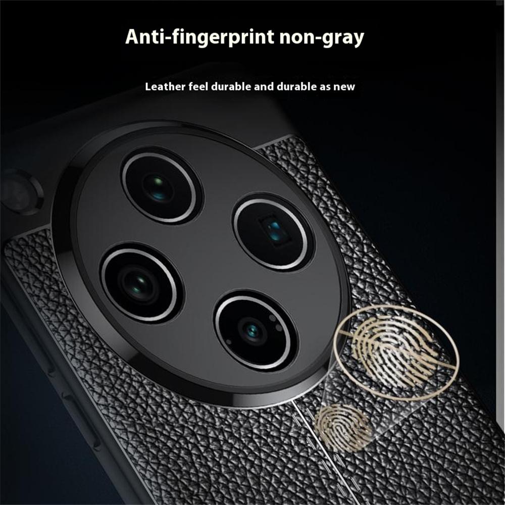 For Oppo Find X8 Pro 5G Case Litchi Texture TPU Flexible Phone Cover,Black