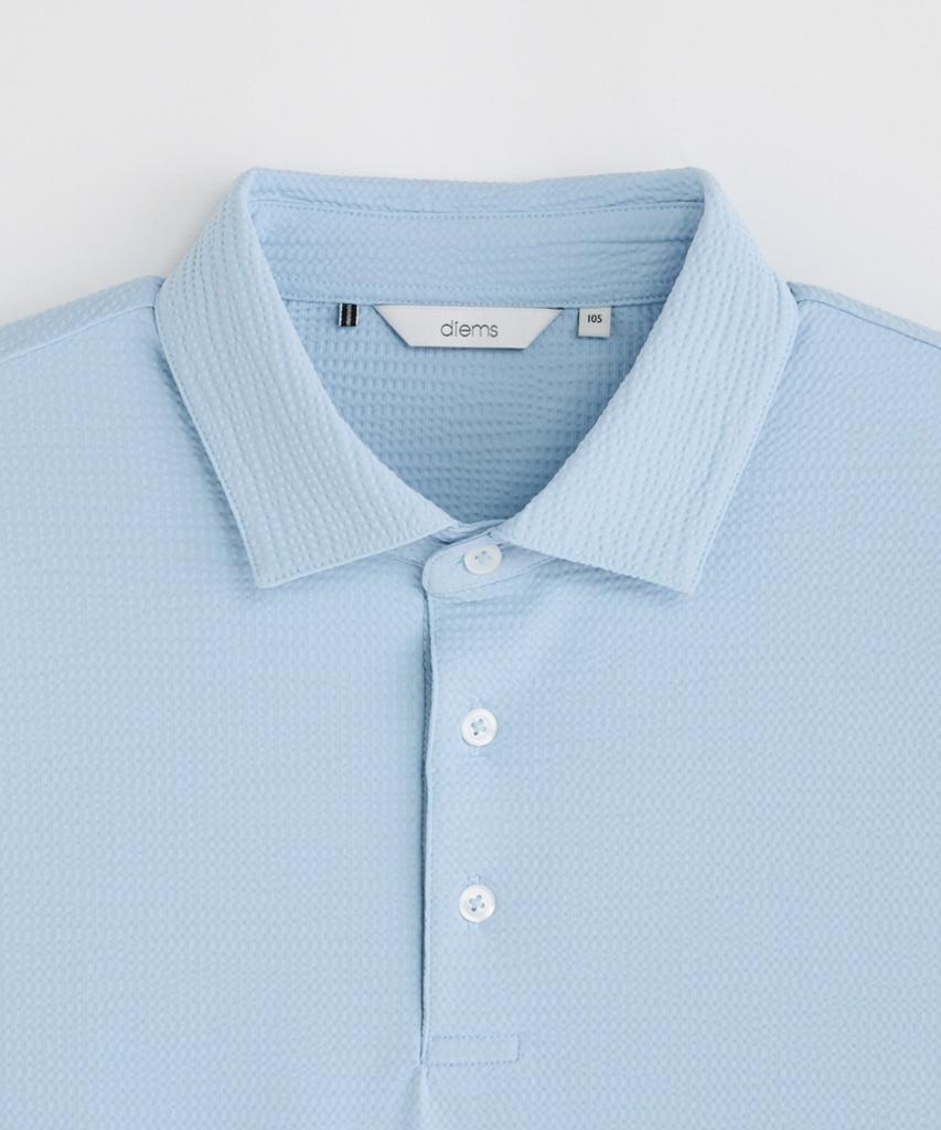 STCO Diems [Flexion] Seersque Collar Short Sleeve T-Shirt_Blue (Classic Fit)_Dtsxb06Csl