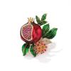 Pomegranate Flower Brooch, High-end Feminine Charm, Oil-dripping Brooch, Niche and Sophisticated, Anti-glare Pin