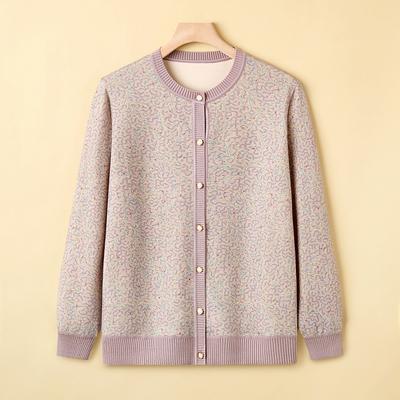 Женские футболки Топы Среднего возраста Базовая рубашка Весна и Осень Мамина Круглый вырез Модная Стильная Рубашка Универсальные Длинные рукава