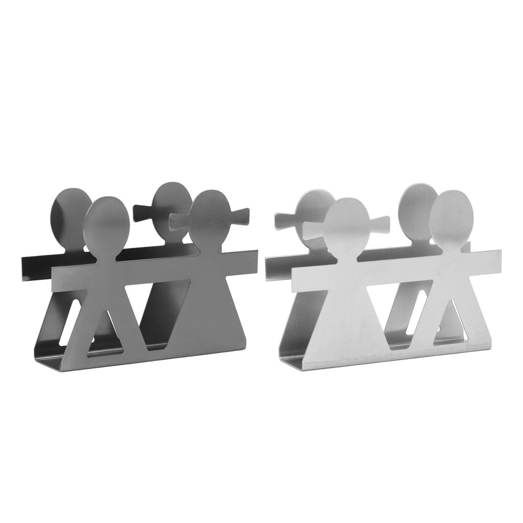 Вертикальный держатель для салфеток «Мальчик и девочка» с ажурным узором из кованого железа, вертикальный держатель для салфеток на столе 