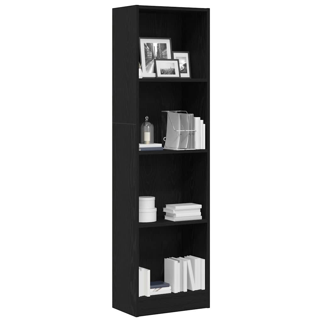 Bookshelf Black Oak Effect 40 x 24 x 143 cm Engineered Wood
