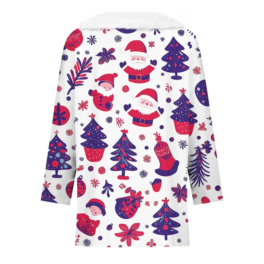 3/4 Sleeve Shirts For Women Christmas Printed Graphic Tees Blouses Casual Plus Size Basic Button Tops Pullover