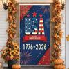Фон для Юбилея США Дизайн Флага США Американский Праздник Накладка на Дверь Фон для 250-летия Вертикальное Расположение