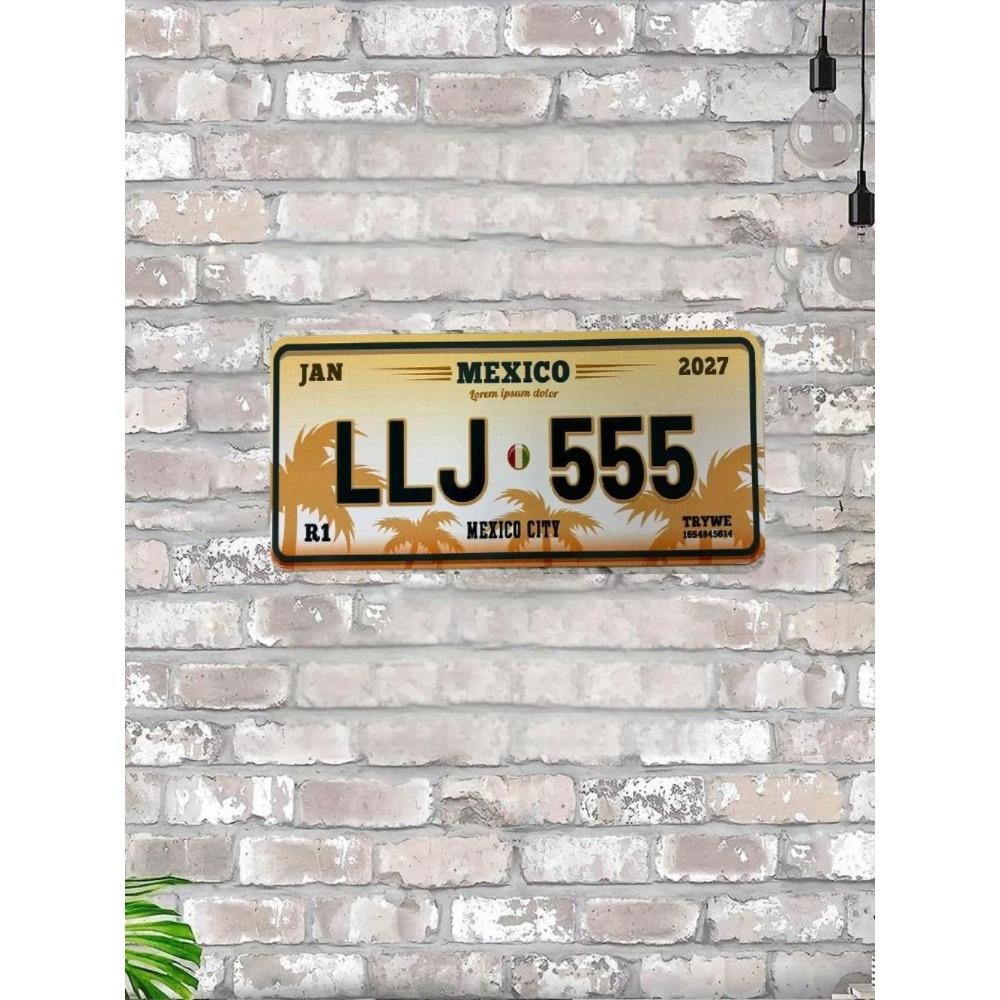 U.S. License Plate, U.S. Car License Plate, Metal, 15x30 Cm.