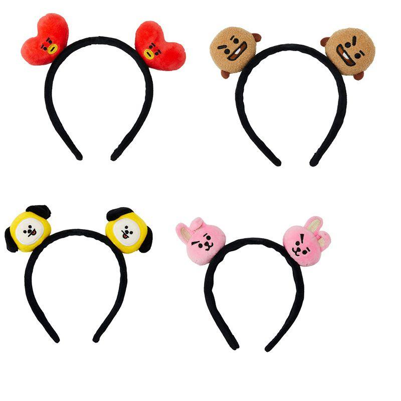 Bt21 Line Friends 3d Плюшевый Ободок для Волос для Женщин Мягкий и Удобный Ушки Чимми Ободок для Волос