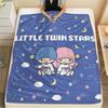 1 шт. Фланелевое одеяло с принтом Little Twin Stars, Высококачественное, Для всех сезонов, Декор для дома, Тепло и уют, Идеально для рождественских подарков