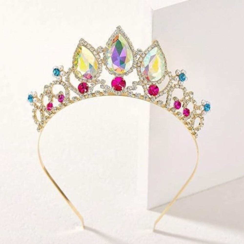 Sparkly Rhinestone Princess Tiara Pearl Headband Bride Wedding Tiaras Crystal Tiara Children
