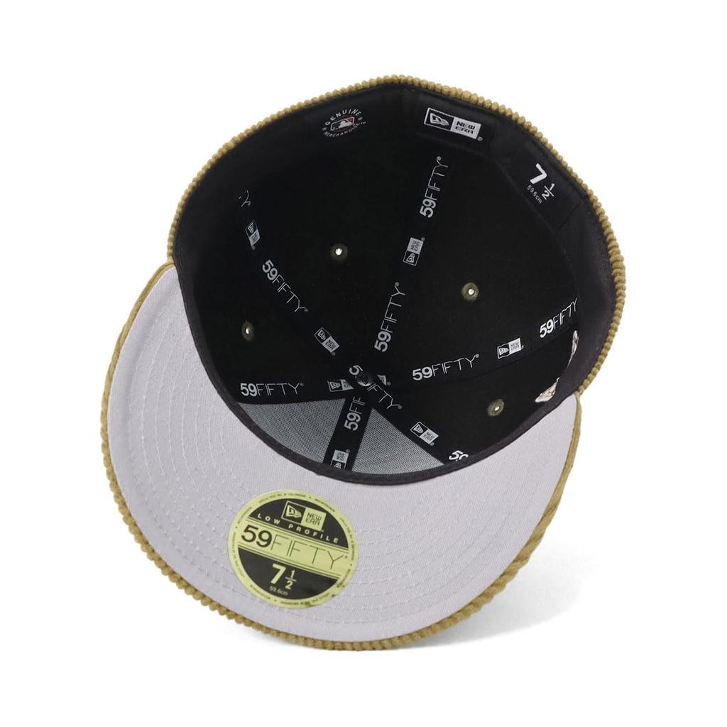 New Era Кепка 59FIFTY MLB San Diego Padres Вельвет Боковой Патч Эксклюзив ONSPOTZ, Низкий Профиль, 7 1/8 (SD Хаки Бежевый)