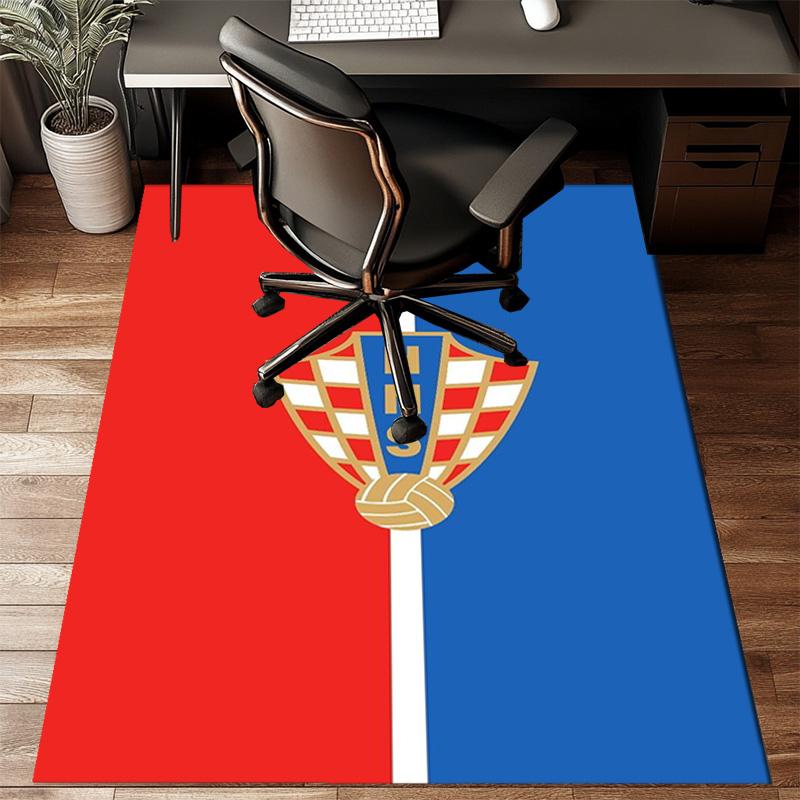 Croatian Football Emblem Rug Game Carpet, Floor Mat for Bedroom Living Room Entryway Rug, Home Decor Idea Gift for Christmas birthday