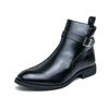 Fashion Brand Side Zipper Chelsea Men's Boots Business High Top Leather Shoes Motorcycle Boots Ankle Boots Men's Casual Wedding Shoes