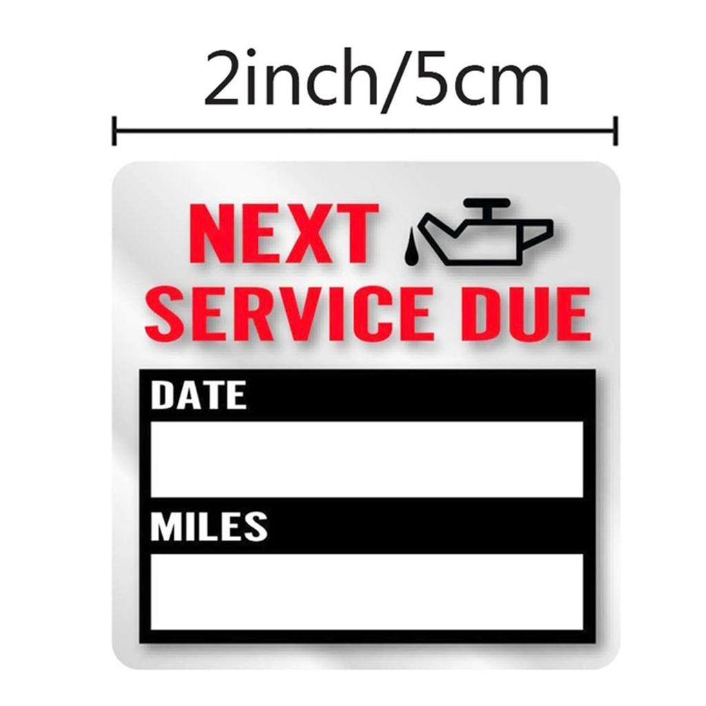 Easy-toOil Change Service Reminder Stickers Low-Tack 2x2 Car Adhesive