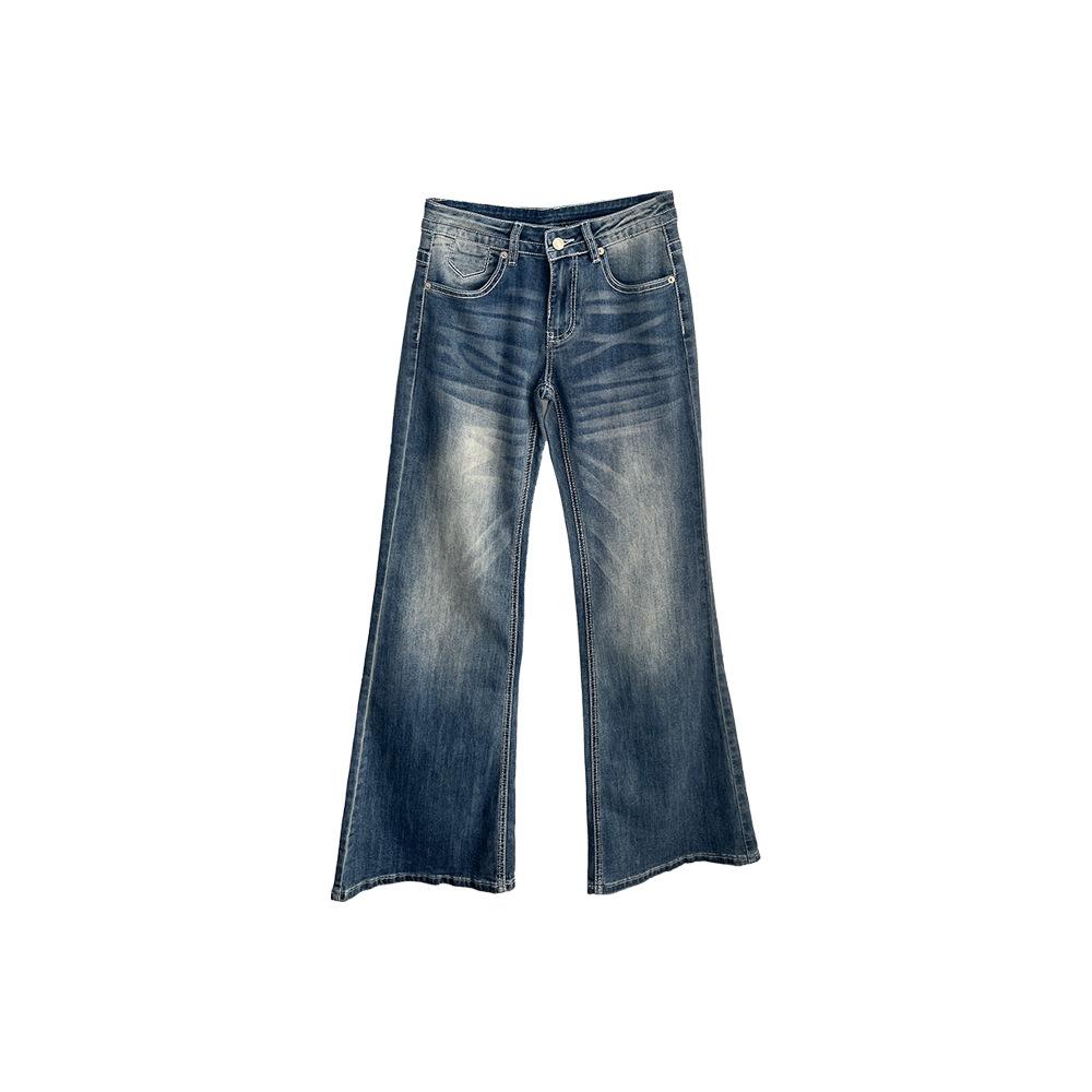 Summer New Daily Casual Wind Grab Jeans Women's Button Denim Trousers
