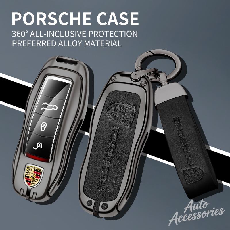 Car Smart Key Case Cover Shell For Porsche Panamera Spyder Carrera Macan Boxster Cayman Cayenne 911 970 981 Keychain Accessories ESUVW1