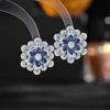 Elegant Ladies Camellia Flower Stud Earrings with S925 Silver Needle Stunning Cubic Zirconia Romantic Ear Party Jewelry