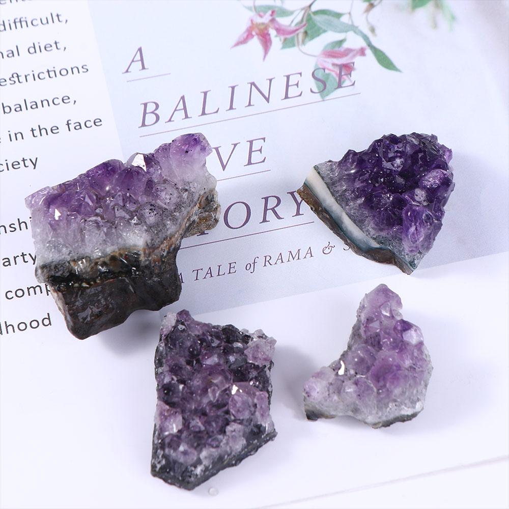 Натуральный Необработанный Домашний Декор Орнамент Ремесла Кристальный Кластер Аметист Целебные Камни Кварц