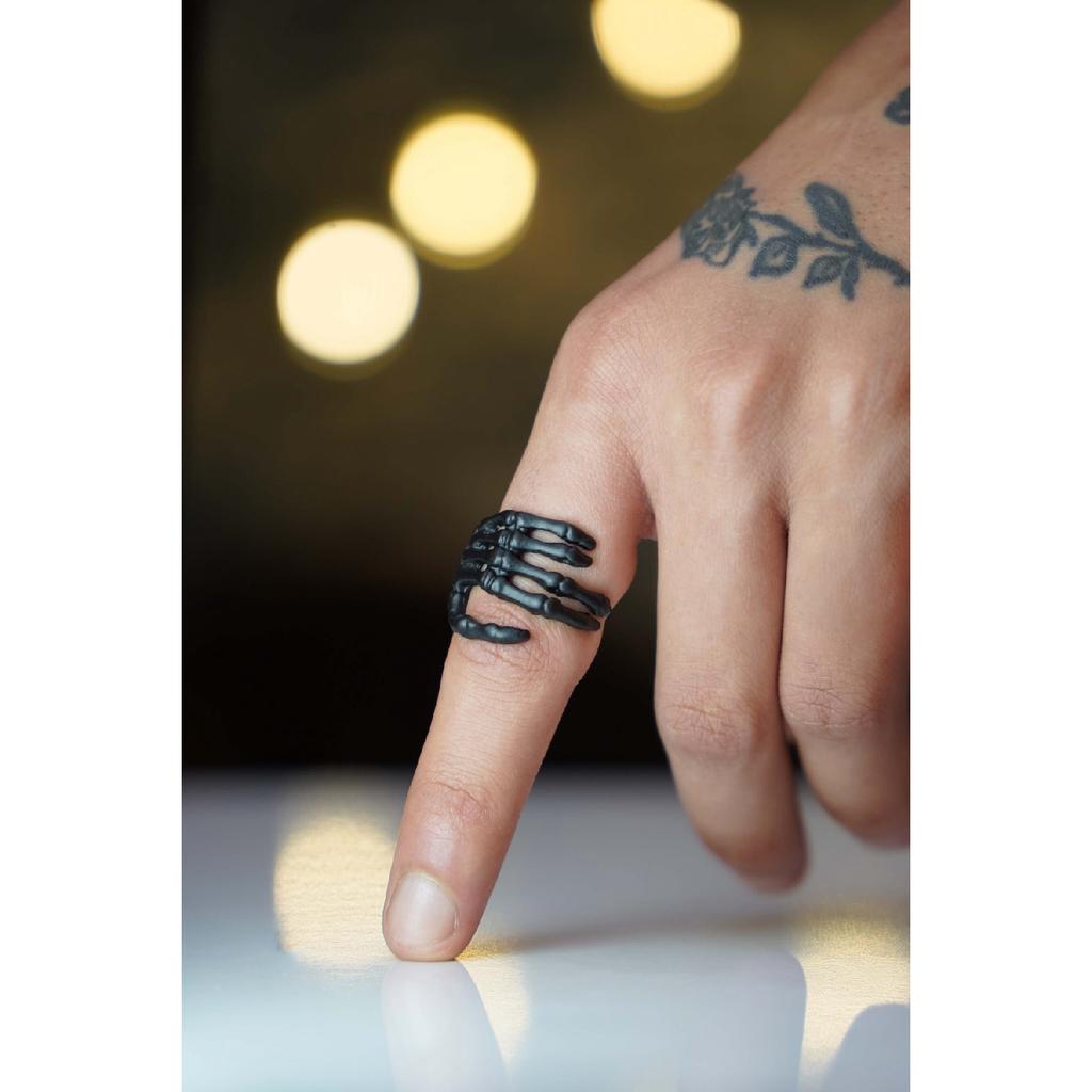 Регулируемое черное кольцо для руки скелетона