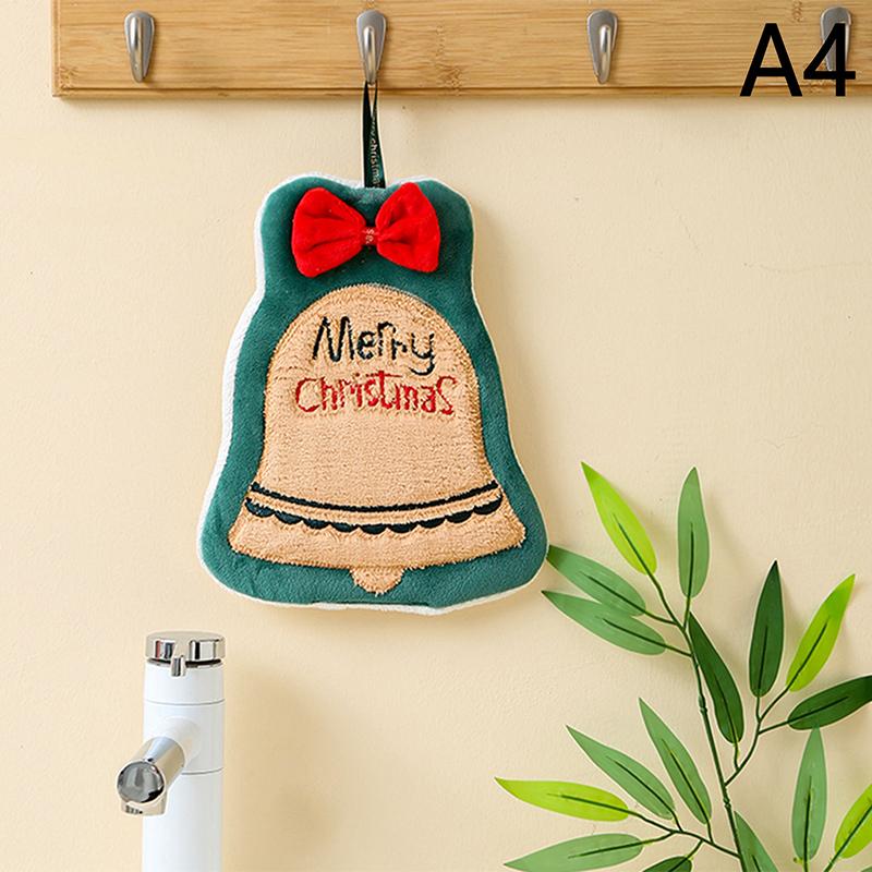 Christmas Hand Towel Cartoon Snowman Wipe Cloth Absorbent Kitchen Cleaning Rag Christmas Handkerchief Xmas Decor