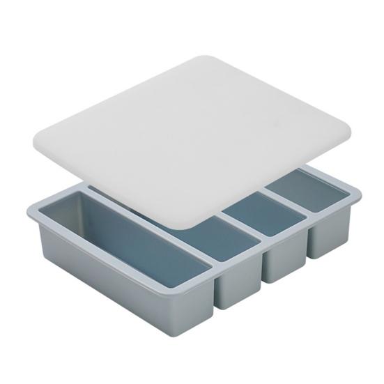 Форма для льда с крышкой Силиконовые формы для льда для морозильной камеры Штабелируемая Большая квадратная форма для льда для коктейлей, сока, кофе 4 ячейки Форма для приготовления кубиков льда