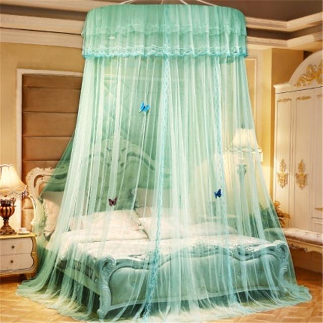 НОВЫЙ кружевной купол принцессы, кровать с балдахином от насекомых, сетчатая занавеска, элегантная круглая москитная сетка, бытовая большая кровать, постельные принадлежности, удобный сон
