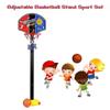 Kids Children Portable Basketball Hoops Set Stands Adjustable Height with Inflator Toys Outdoor Summer Garden