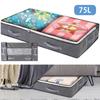 75L Foldable Under Bed Bags Thick Breathable Underbed Clothes Storage Containers Large Blanket Storage Bag Underbed