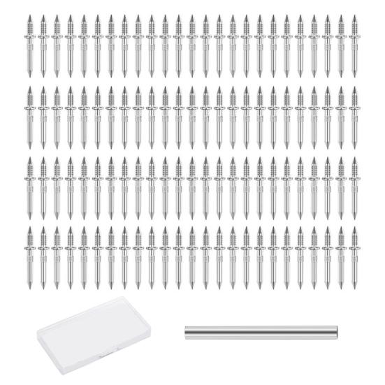 100 шт./кор. Двойная головка, гвоздь для плинтусов, бесшовный гвоздь с гильзой, инструмент для плинтуса из цельного дерева, двухсторонний гвоздь, невидимый винт безопасности