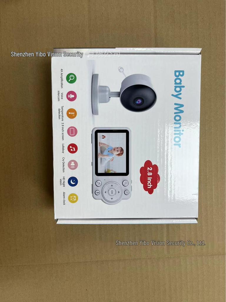 Беспроводной видеоняня 2,8" с функцией обнаружения плача, ночным видением, двусторонней связью и таймером кормления.