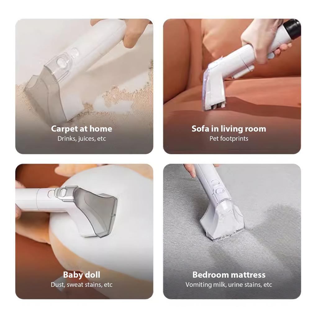 Ручной пылесос для ковров 400 Вт 9 кПа Портативный пятновыводитель для автомобиля дивана шерсти домашних животных Распыление Всасывание Интегрированная машина для чистки обивки