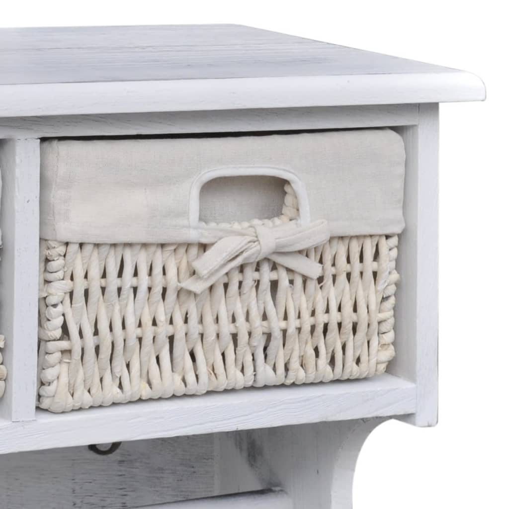 Wall Shelf White 60 x 23.5 x 33 cm Paulownia Wood