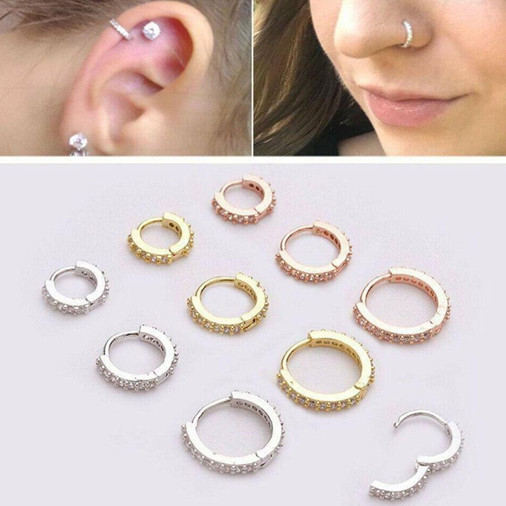 Гипоаллергенный Круглый Циркониевый Пирсинг Носа Хряща Хеликса Персональности Женщины